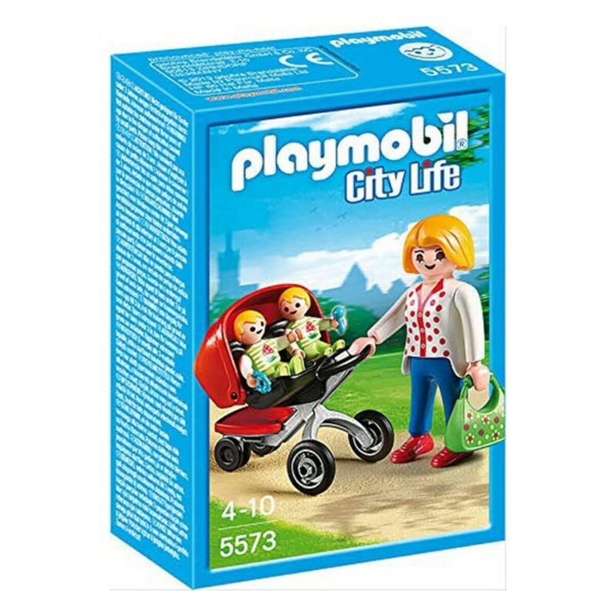 4008789055736_00_A01.jpg Playmobil City Life 5573 – Mãe com Carrinho de Gémeos - Image 1